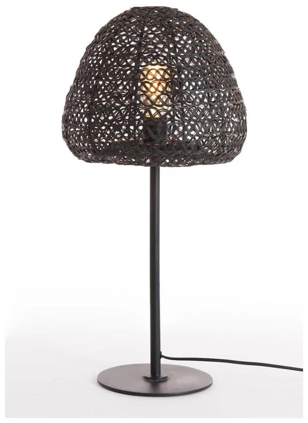 Lampada da tavolo nera opaca (altezza 56 cm) Finou - Light &amp; Living