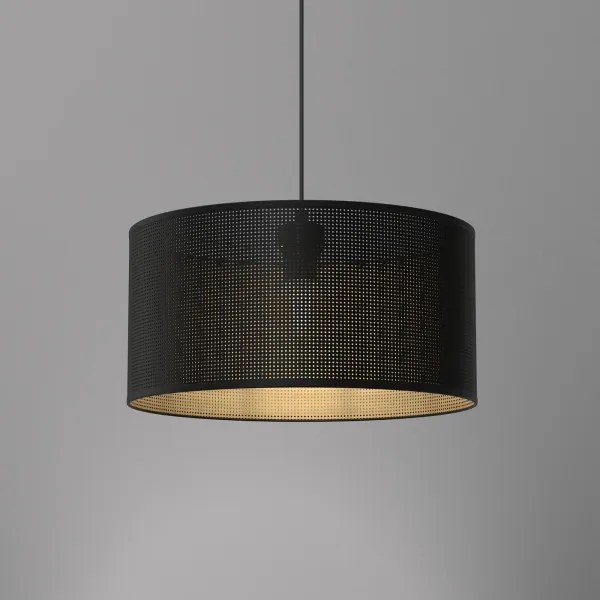 Lampadario a sospensione con filo LOFT SHADE 1xE27/60W/230V diametro 40 cm nero/oro