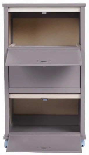 Carrello mobiletto con ante a ribalta e piano in mattonelle TORTORA