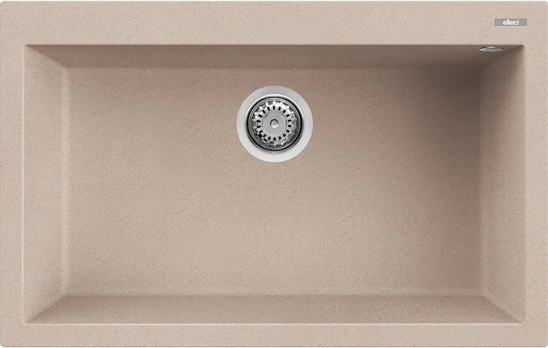 Lavello 1 vasca in quarzo avena ELLECI Quadra L 79 x L 50 cm