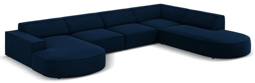 Divano angolare in velluto blu (angolo destro) Jodie - Micadoni Home