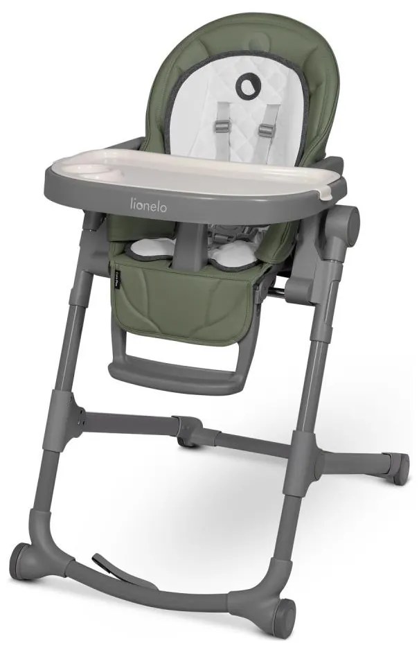 Lionelo - Seggiolone da pranzo per bambini CORA PLUS Verde oliva
