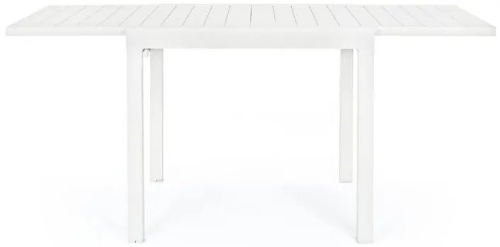 Tavolo allungabile PELAGIUS in alluminio bianco 83&#215;80 cm &#8211; 166&#215;80 cm