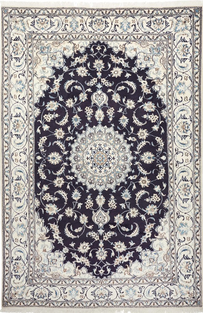 Nain Tappeto persiano 300 x 200 Blu (Iran) Annodato A Mano
