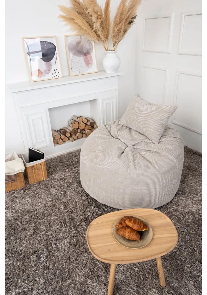 Puof a sacco marrone con rivestimento in velluto a coste Om 110 – SLOWDOWN