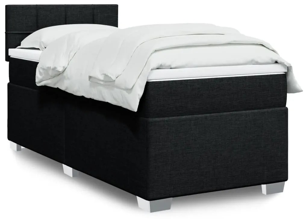 Giroletto A Molle Con Materasso Nero 90x190 Cm İn Tessuto /