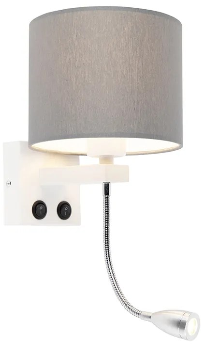 Applique moderna bianca con paralume grigio - Brescia