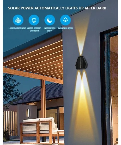 Immax 08488L - Lampada solare da parete LED 2W 5V IP54 con sensore