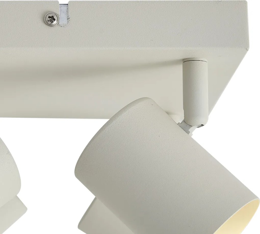 Plafoniera moderna beige a 4 luci regolabile - Jeana