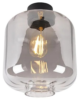 Plafoniera di design nera con vetro fumé - Qara