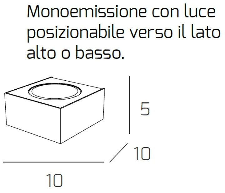 Applique Moderna Area Metallo Grigio 1 Luce Gx53