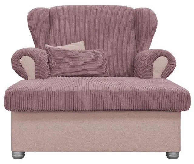 Chaise longue rosa con rivestimento in velluto a coste Lord – Ropez
