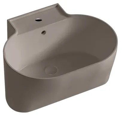 Lavabo da appoggio Tina ovale in ceramica L 60 x H 35 x P 50 cm marrone