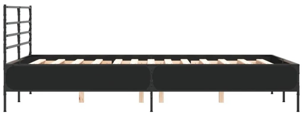 Giroletto nero 140x190 cm in legno multistrato e metallo
