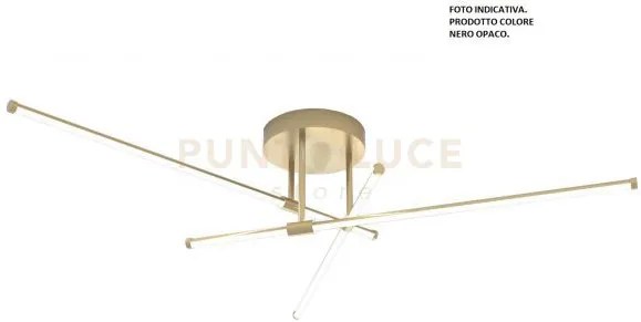 Elia/plgd n lampadario a soffitto a led in metallo nero opaco 36w 2...