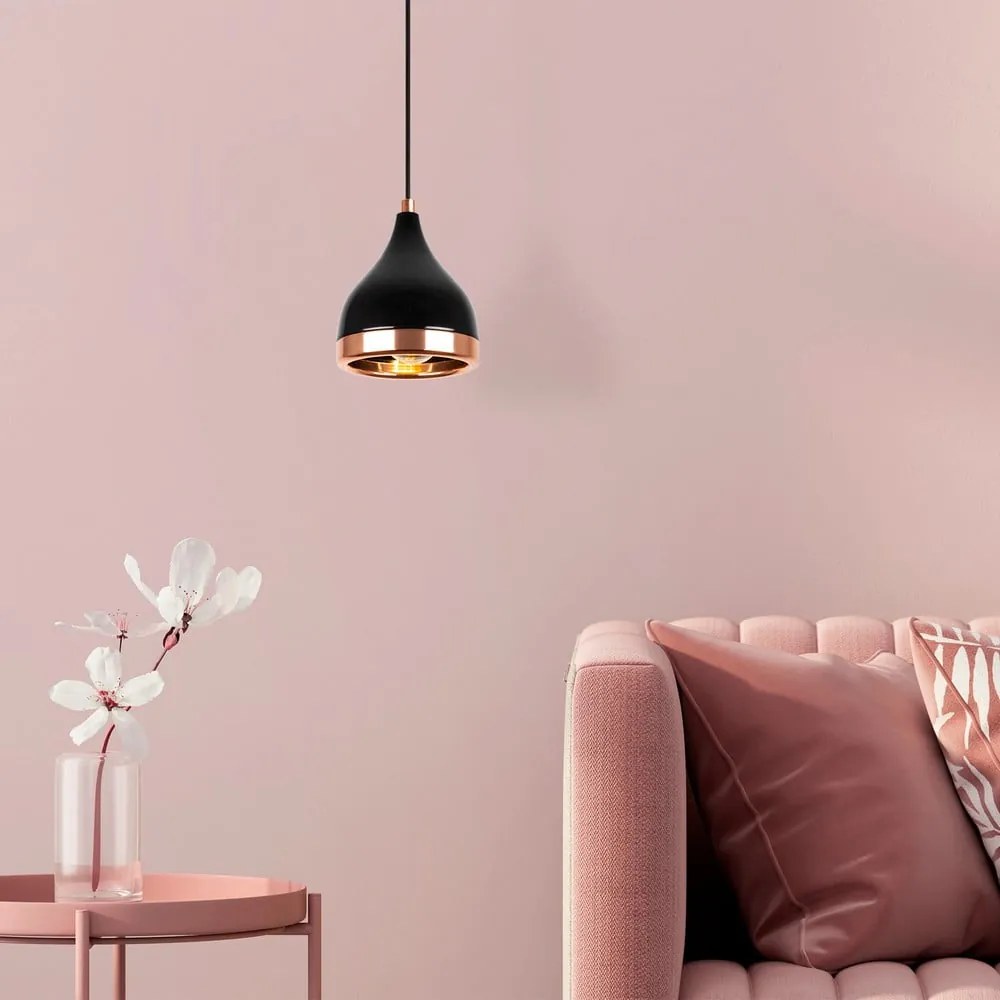 Lampadario nero/color rame ø 14 cm Yildo – Opviq lights