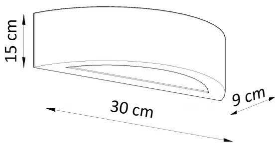 Sollux SL.1459 - Applique ATENA 1xE27/15W/230V 30 cm bianco