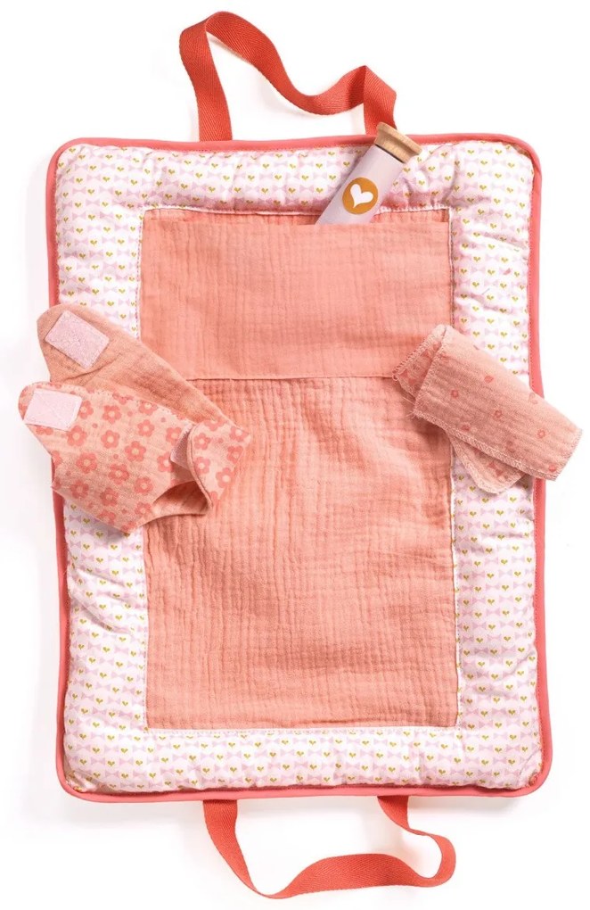 Baby Pomea - borsa fasciatoio per bambole - rosa con uccello