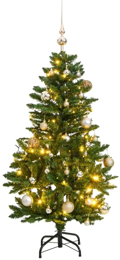 Albero Natale Incernierato con LED e Palline, Albero Natale Incernierato con 150 LED e Palline 150 cm III