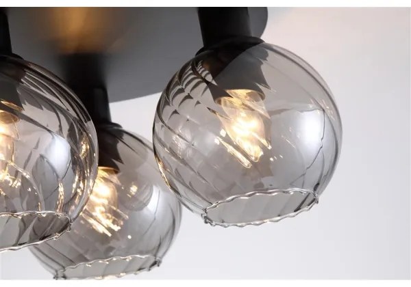 Searchlight 44521SM - Plafoniera RADIANCE 3xE27/60W/230V Ø 37,5 cm nero