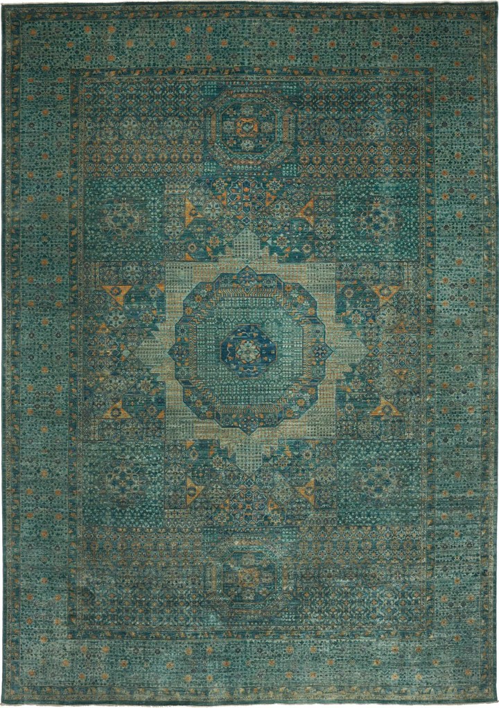 Mamluk Tappeto orientale 420 x 290 Verde (Pakistan) Annodato A Mano
