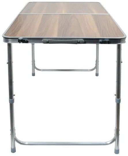 Tavolo da campeggio pieghevole marrone/cromo