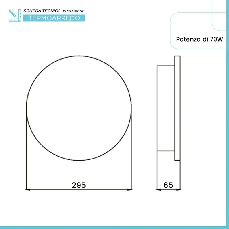 Scaldasalviette elettrico Cuzco 29,5 cm azzurro opaco 70W in ceramica
