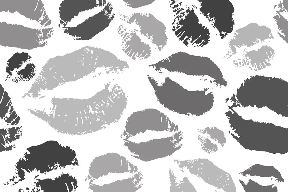 Carta da parati – Baci pop art grigi