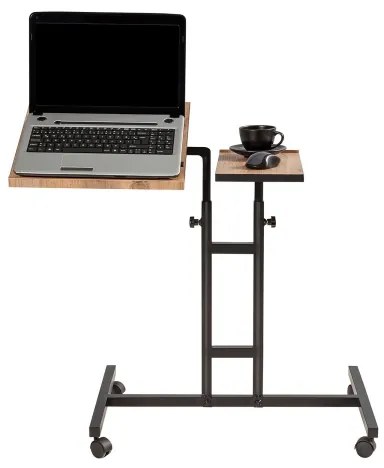 Tavolo regolabile GLEN 87x67 cm marrone/nero