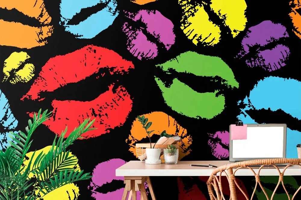 Carta da parati – Baci pop art