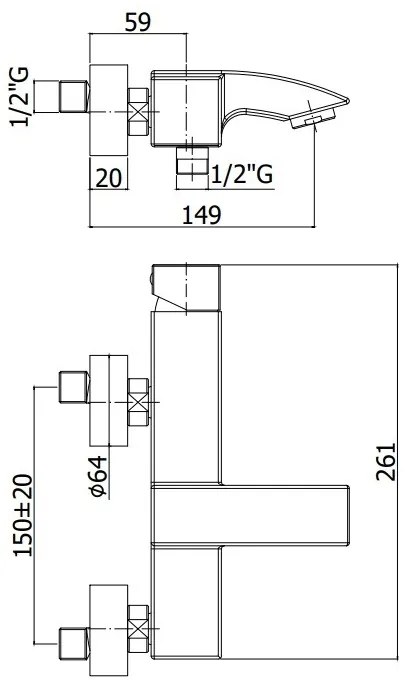 paffoni level lea022 miscelatore vasca monocomando esterno con leva ad asta cromo