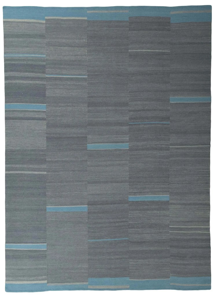 Kilim Tappeto 380x270 Nero (Iran) Tessuto A Mano