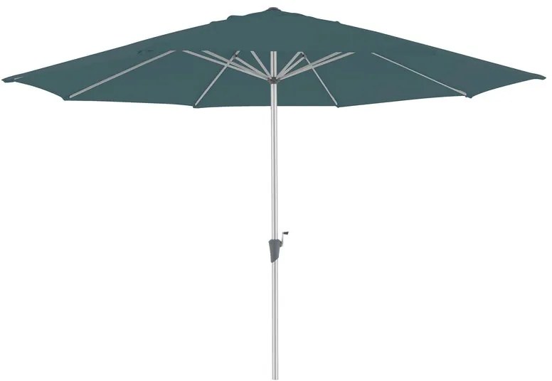 Ombrellone a palo centrale grigio Aura NATERIAL Ø 394 cm con telo verde scuro