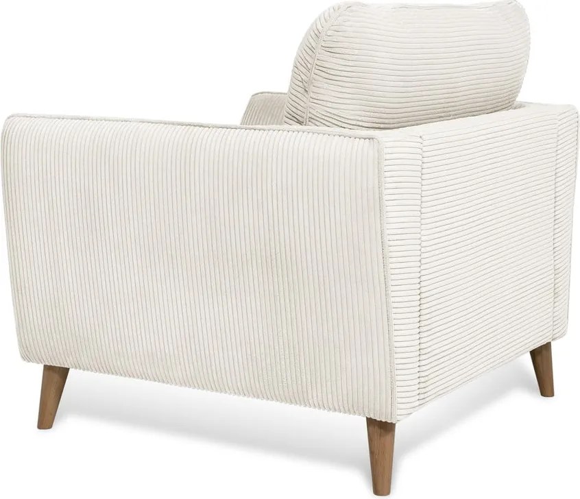 Poltrona in velluto a coste bianco Paris - Scandic