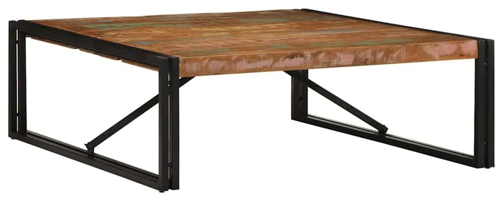 Tavolino Salotto Multicolore 100x100x35 Cm Legno Recupero /