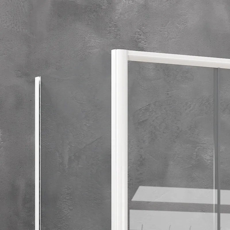 Kamalu - Box doccia 70x170 colore bianco opaco doppio scorrevole | KE-6000B