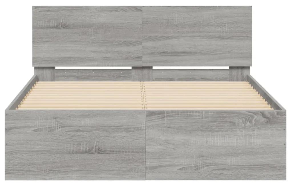 Giroletto con testiera grigio sonoma 120x190 cm