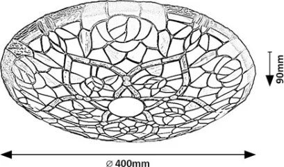 Brilagi - Lampada da soffitto in stile Tiffany GARLAN 2xE27/60W/230V