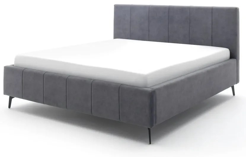 Letto matrimoniale imbottito color antracite con contenitore con rete inclusa 180x200 cm Lizzano – Meise Möbel