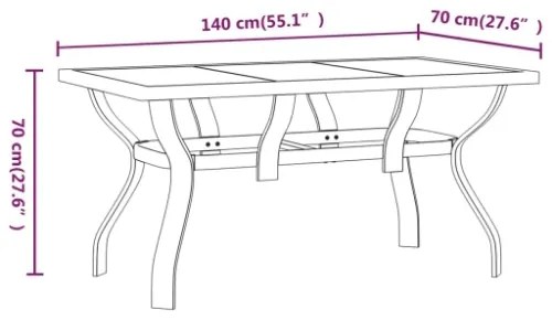 Set da Pranzo da Giardino 5 pz Nero