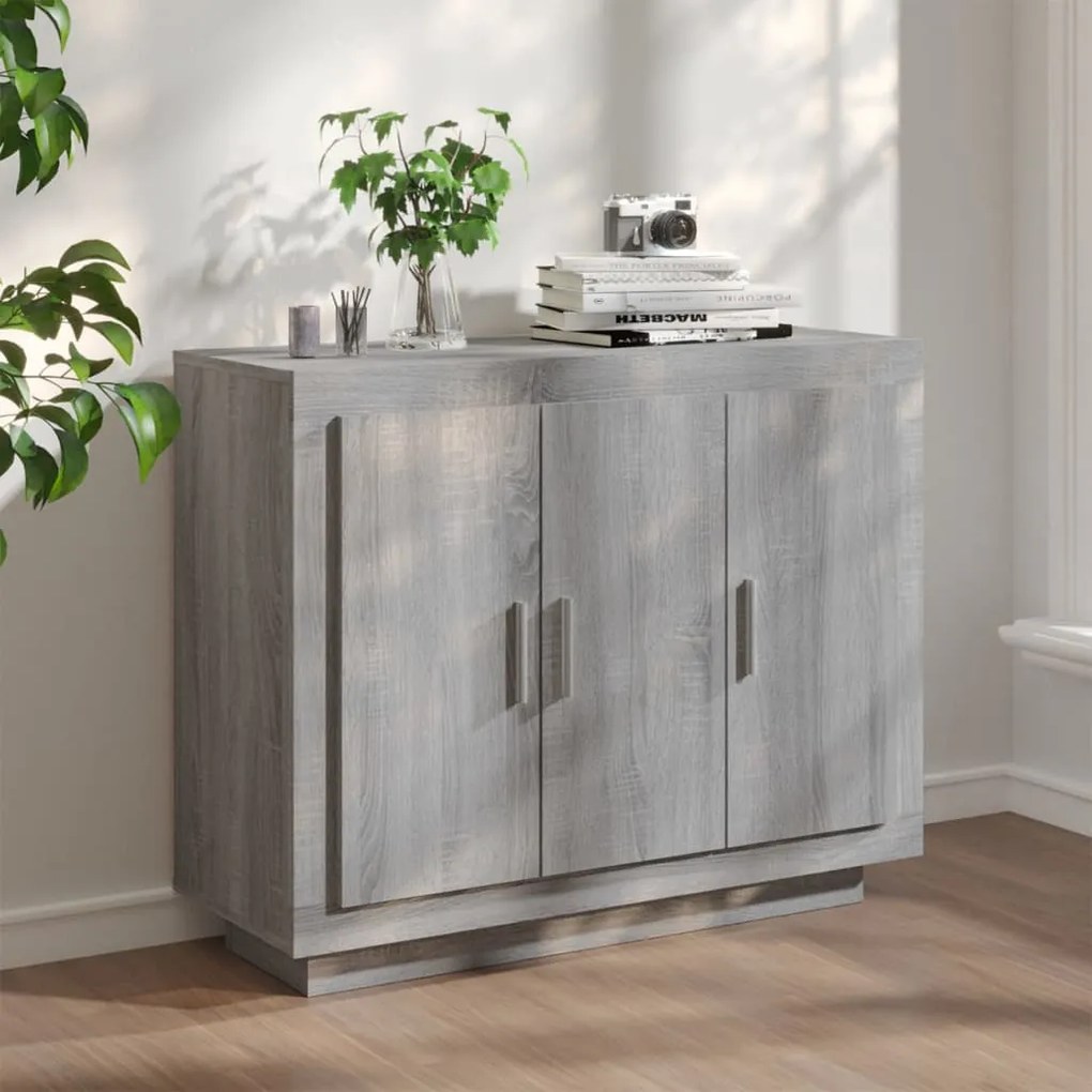 Credenza grigio sonoma 92x35x75 cm in legno multistrato