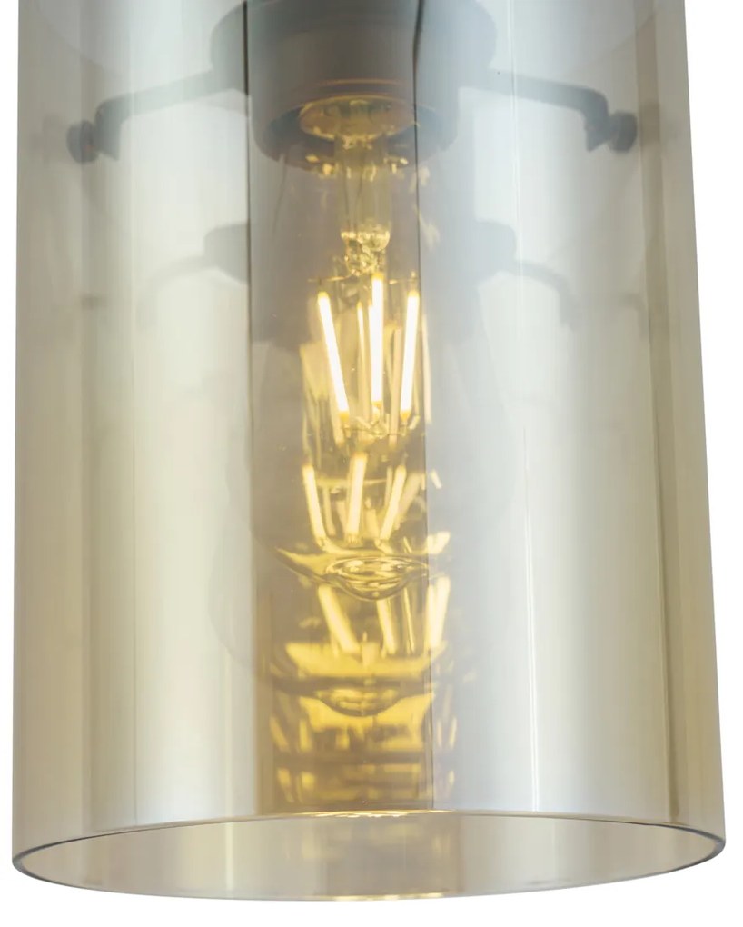 Faretto moderno bronzo scuro con vetro ambrato per sistema a binario monofase - Iconic Dome