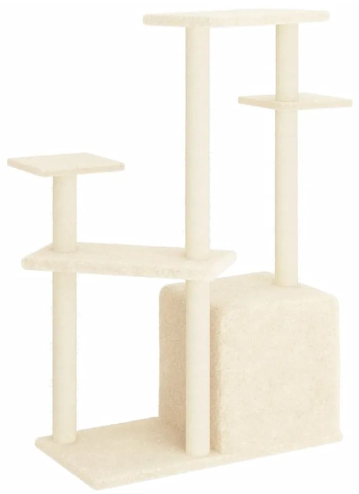 Albero per gatti con tiragraffi in sisal crema 107,5 cm