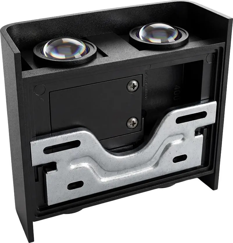 Applique da Parete Quadrata Bidirezionale 4W CCT IP54 Nera Colore Bianco Variabile CCT