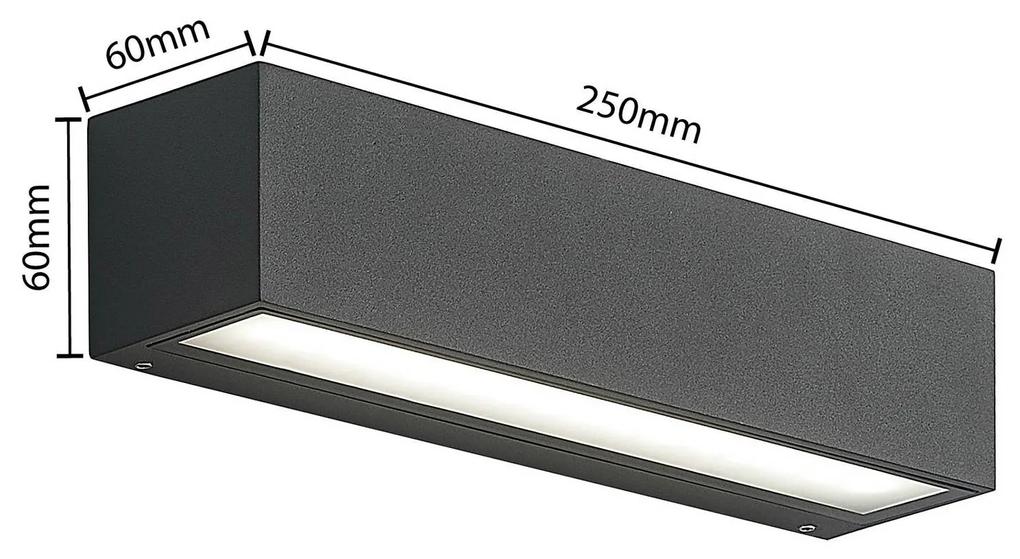 Arcchio LED applique da esterno Lengo, CCT, 25 cm, 1 luce, grafite