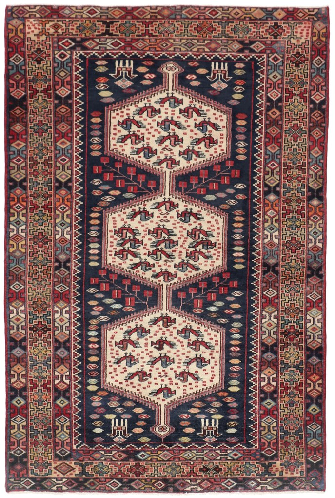 Hamedan Tappeto 130x200 (Iran) Annodato A Mano