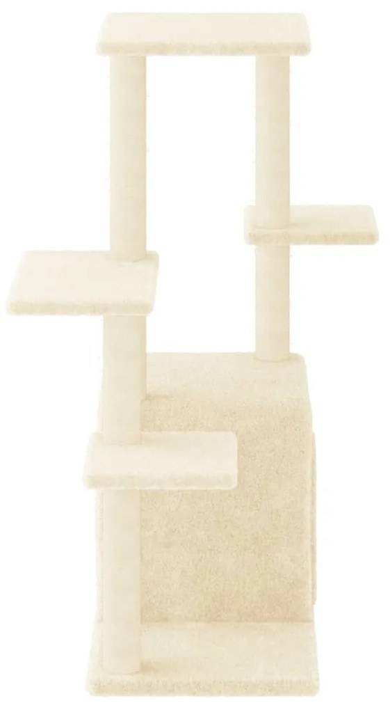 Albero per gatti con tiragraffi in sisal crema 97,5 cm
