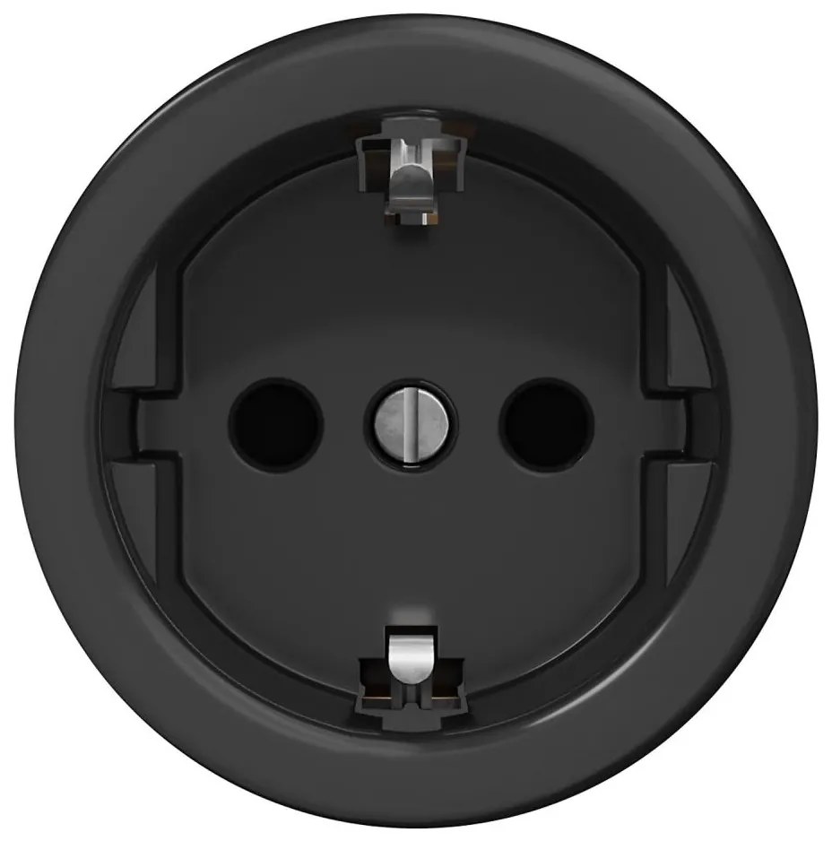 Kliklap - Presa da parete domestica retro senza cornice SCHUKO 230V/16A nera