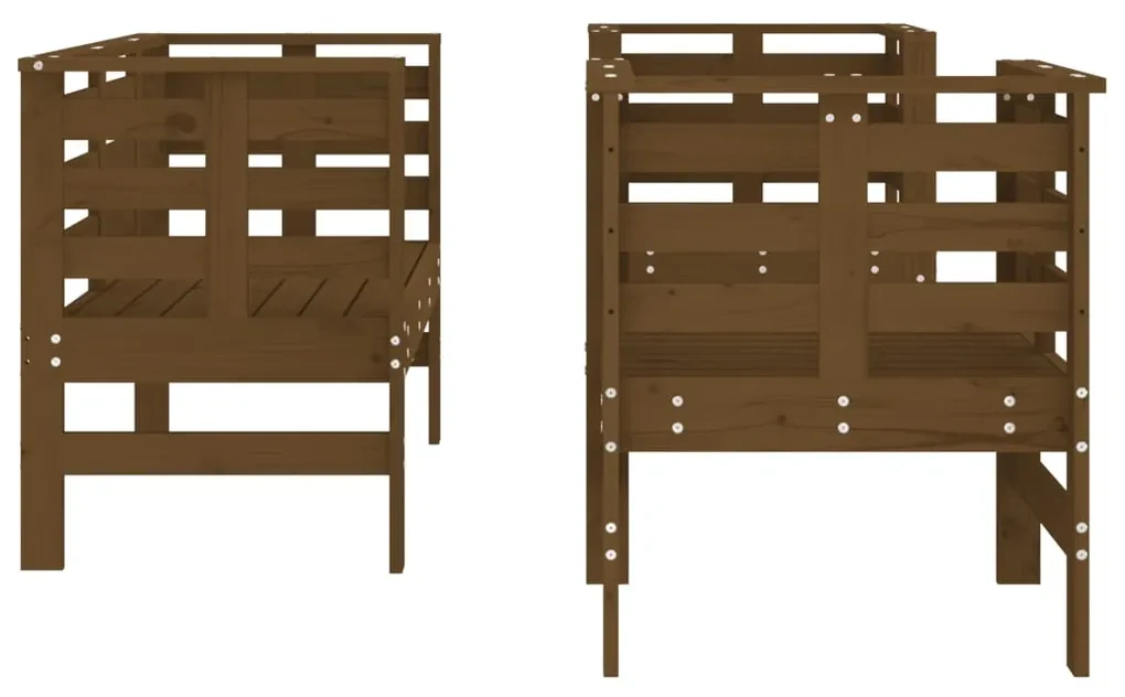 Set salotto da giardino 3 pz miele in legno massello di pino