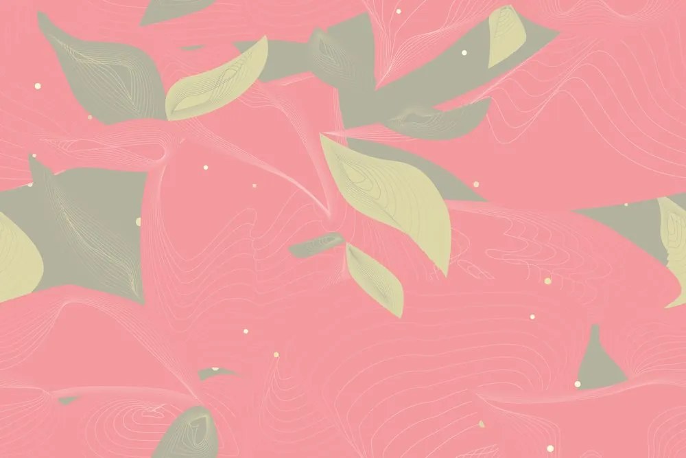 Carta da parati autoadesiva – Foglie stratificate in rosa